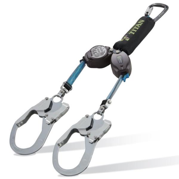 TITAN 五分五分タン HL-HW-130-CC 小型軽さ鍵を掛ける役立つこと付き添い人巻取式ダブルランヤード