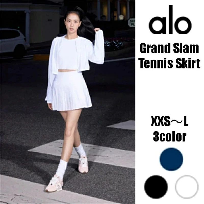 ★ Alo Yoga ★ Grand Slam Tennis Skirt グランドスラムテニススカート ブラックピンク ジス着用 JISOO BLACKPINK レディース ヨガウェアブランド トレーニング おしゃれ 大人気 ポケット付き内蔵ショーツ プリーツ スカート ミニ丈 軽量alo|KANDA生活館