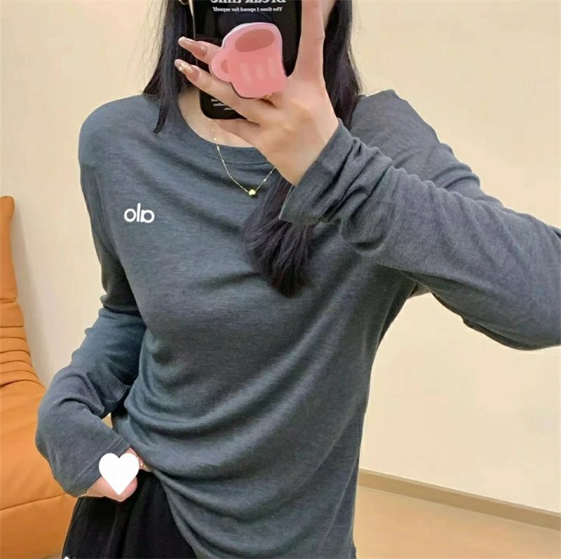 ★ ALO Yoga ★ 長袖 tシャツ レディース 綿混 カジュアル vネック uネック 日よけ 長袖tシャツ おしゃれ シンプル 無地 きれいめ トップス 肌着 重ね着 インナー 新作 服 夏｜KANDA生活館