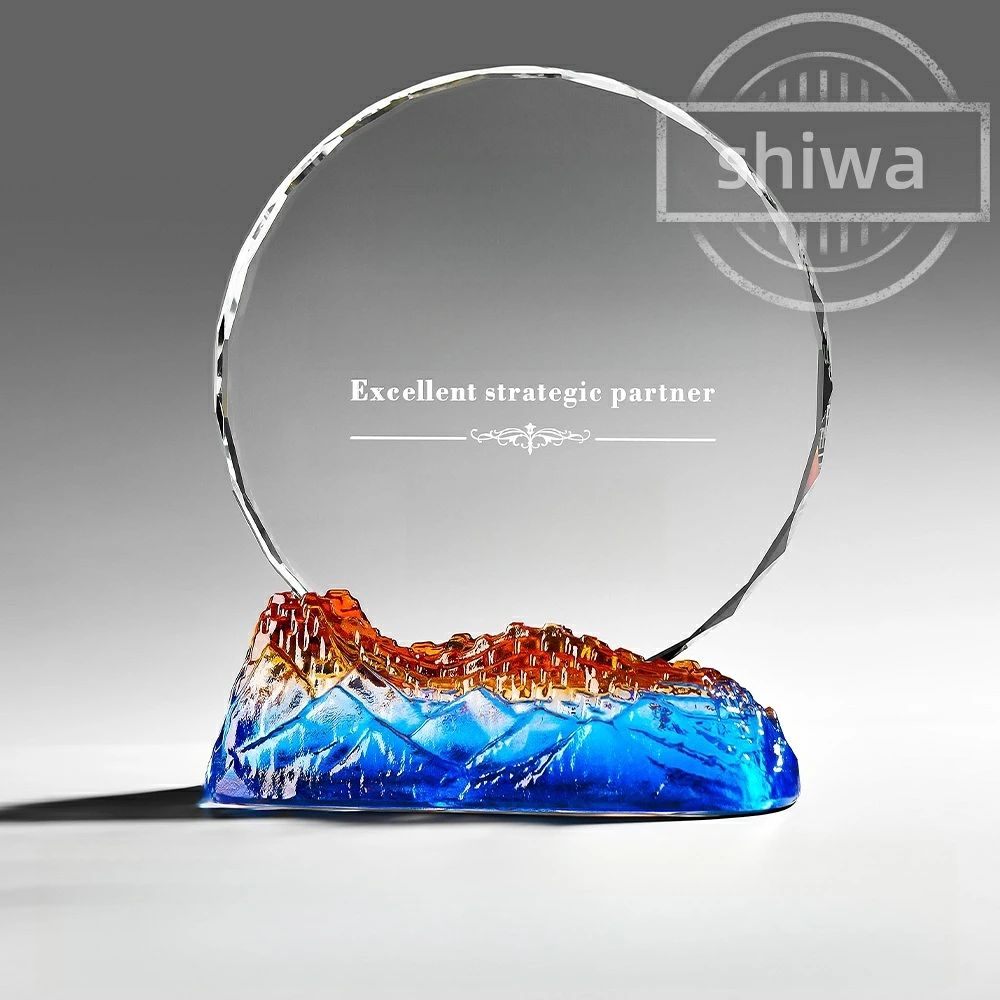 20*18cm クリスタルトロフィー コンペ 表彰 大会記念 記念品 とろふぃー 優勝記念 オリジナルトロフィー trophy 彫刻無料【名入れ ロゴマークOK】ポイントアップ祭|KANDA生活館