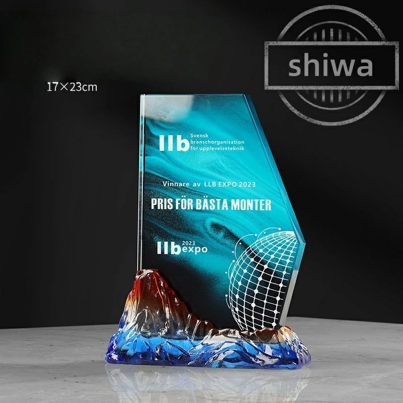 17*23cm クリスタルトロフィー コンペ 表彰 大会記念 記念品 とろふぃー 優勝記念 オリジナルトロフィー trophy 彫刻無料【名入れ ロゴマークOK】ポイントアップ祭｜KANDA生活館