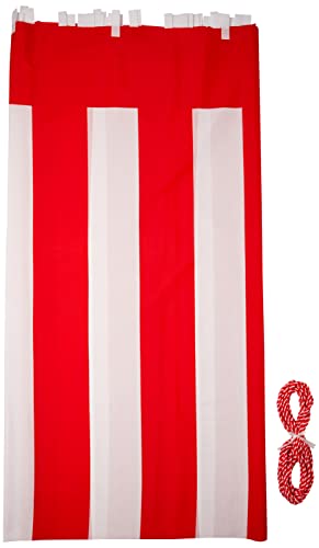イタミアート 紅白幕 高さ180cm×長さ1260cm (7間) テトロンポンジ 紅白ひも付 KH005-07IN|KANADE STORE店
