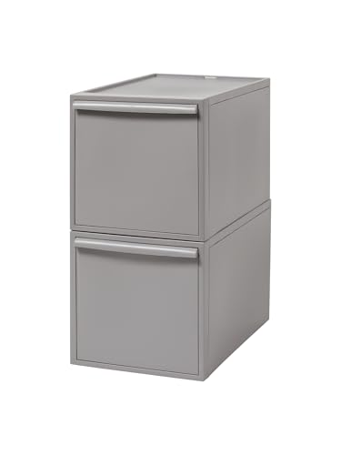 ライクイット (like-it) 収納ボックス クローゼットシステム 引出し (L) 2個組 オールグレー CS-D3 2P 奥行き52cm 衣|KANADE STORE店