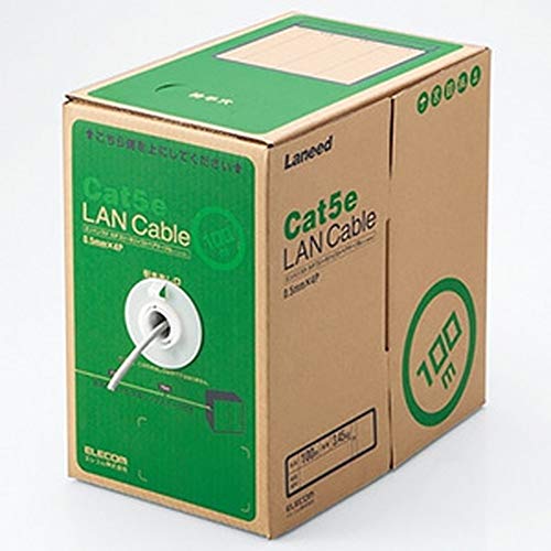 エレコム LANケーブル 100m 自作用 RoHS指令対応 CAT5e ライトグレー LD-CT2/LG100/RS｜KANADE　STORE店