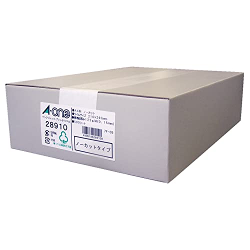 エーワン 付け紙印判 インクジェット A4 ノーカット 500居敷き 28910 日用品雑貨・文房具・手芸-ラベル・ステッカー
