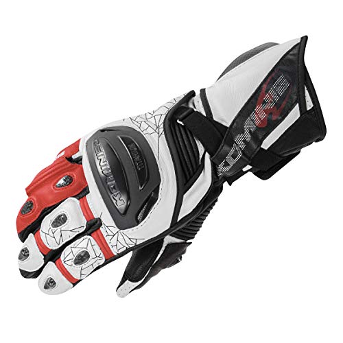 [コミネ] バイク用 グローブ チタニウムレーシンググローブ ホワイト/レッド 3XL GK-235 12969 春夏秋向け 本革 カーボン ス