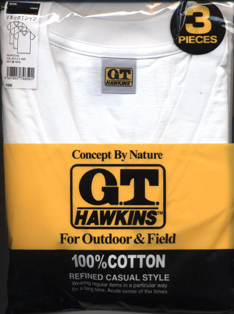 【グンゼ】【定番】GUNZEグンゼ 【G.T.HAWKINS　GTホーキンス】V首Tシャツ６枚組 1枚あたり６０８円)(1パック3枚入り&times;２セット）(V首tシャツ ティーシャツ 3枚組だからお得！ グンゼ　紳士肌着VネックＴシャツHK15153