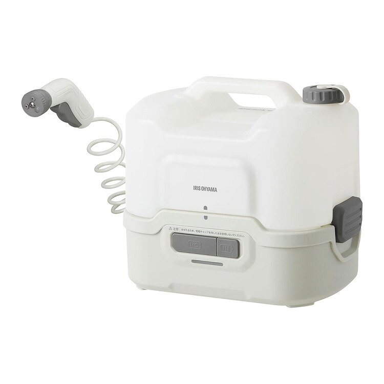 アイリスオーヤマ 充電式ポータブルウォッシャー JPW-T81-W/H 高圧洗浄機 バッテリー式 コードレス 充電式 水道不要 コンパクト アウトドア 大容量 洗車 ガーデニング