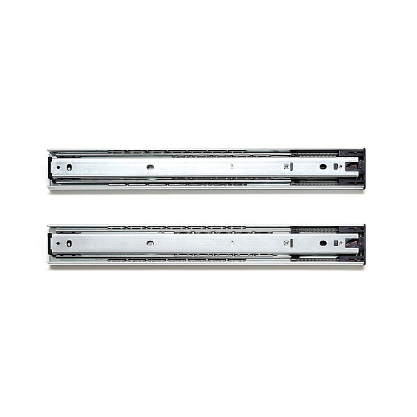 セルフ ソフトクロージング スライドレール 重量用［スガツネ］L52145 (仕上/色:光沢クロメート処理) (レール長さ:400～700mm) (左右で1セット) (販売本数:1セット売り)「スガツネ製品ならカネマサ」