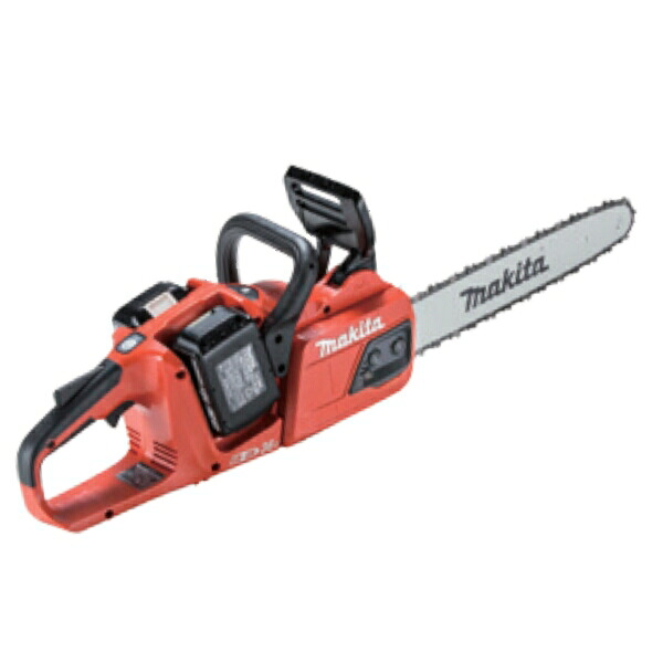 【純正品】1台限り特別価格充電式チェーンソー 赤 マキタ MUC355DGFR 18V×2本=36V 6.0Ah 25AP仕様 ガイドバー長さ:350mm バッテリBL1860B×2本・充電器DC18RD付|カネマサ金物
