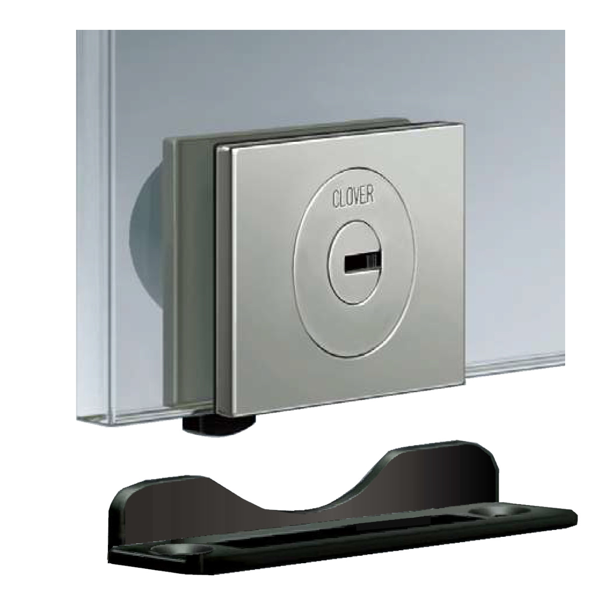 開きガラス扉用カムロックセット シロクマ クローバ Clover カムロック F32fセット 真鍮 クローム 扉ガラス 5mm 6mm 1セット 新着セール