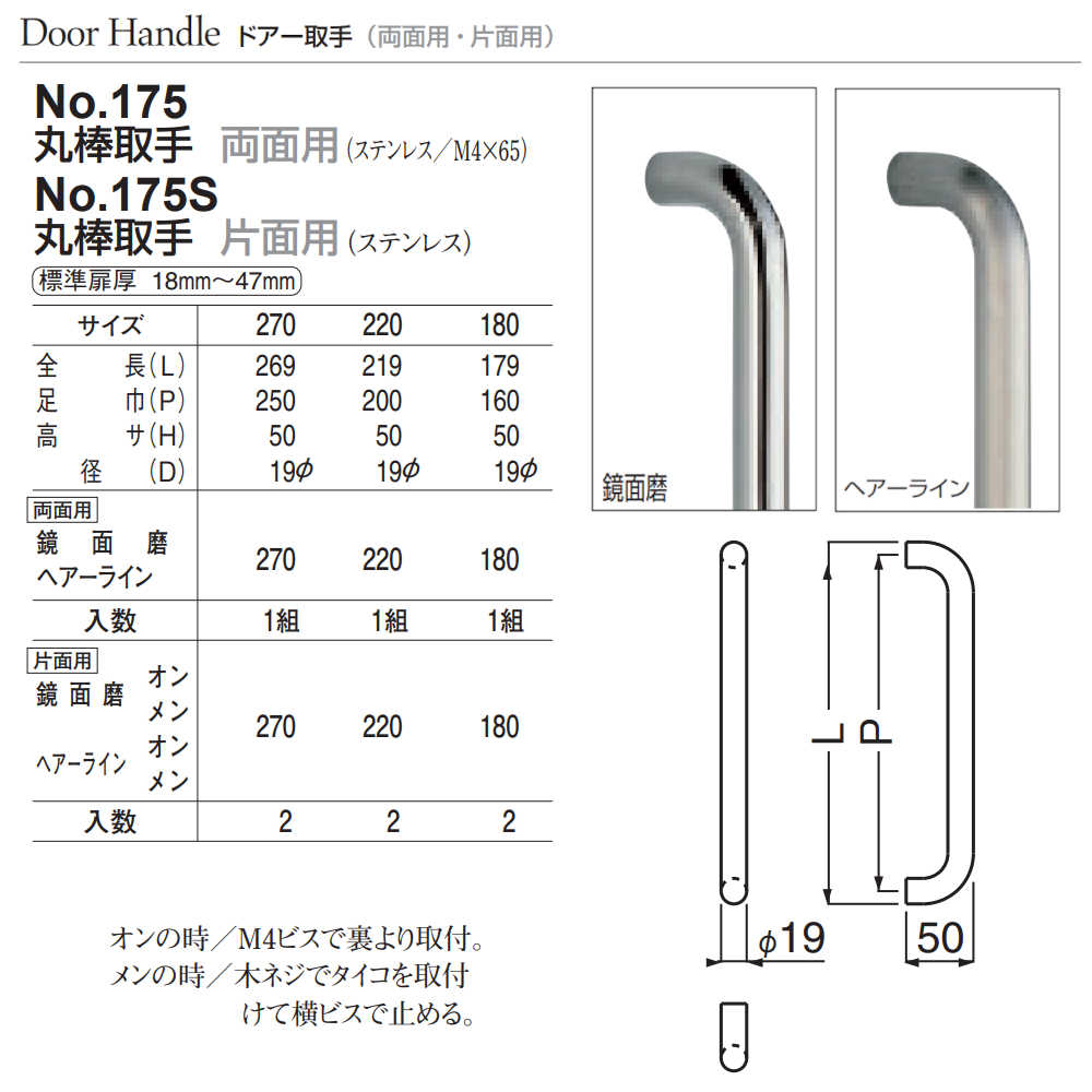 信用 シロクマ 丸棒取手片面メン 200ミリ メン シルバー NO-155S