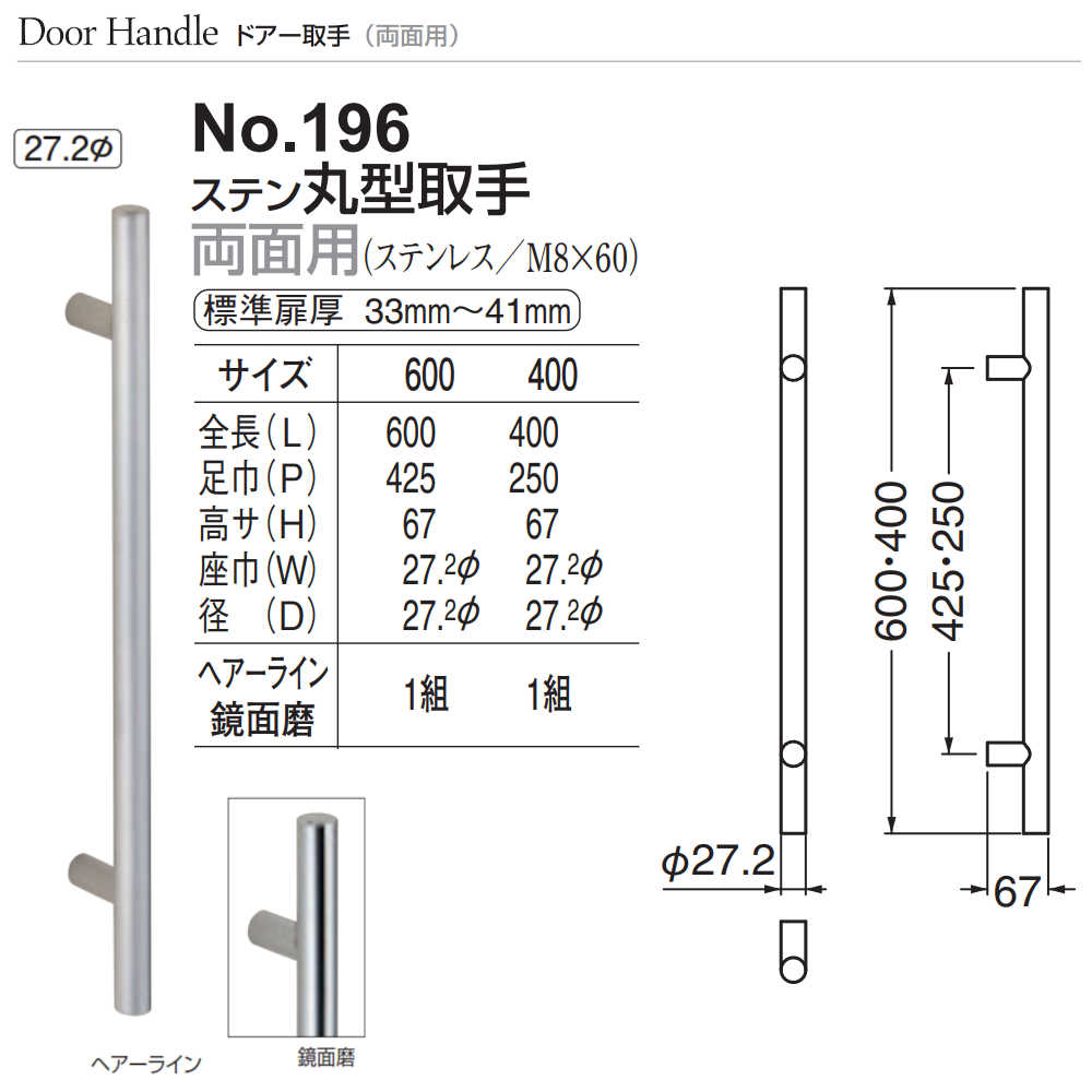 シロクマ 革巻き取手 ６００mm コーラルピンク鏡面磨 - 通販 - km