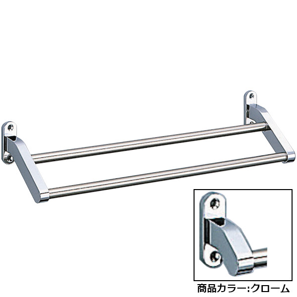 フラット二段タオル掛 【白熊 シロクマ】 シロクマ BT-41 400m/600m クローム/金