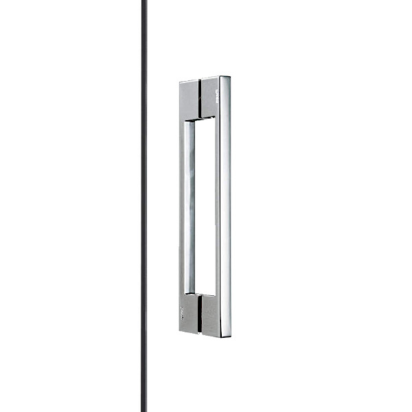 スガツネ ドアハンドル 【LAMP】 8277-ZN5 亜鉛合金(ZDC)クロムめっき 高さH＝35 ピッチP＝220 1セット（2ヶ両面付け）単位での販売「スガツネ製品ならカネマサ」