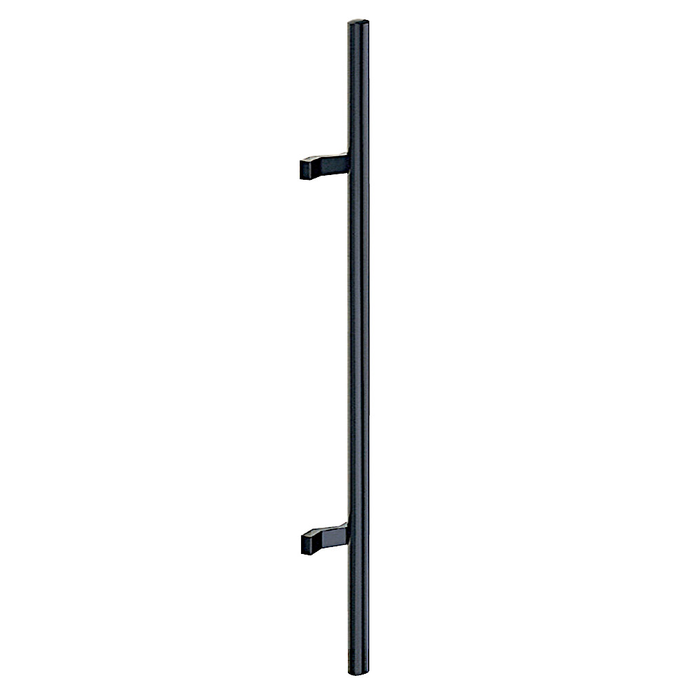 ベスト ドアハンドル T972 ハンドル:アルミニウム63S・ブラケット(T):アルミ 両面タイプ 扉厚 33~42mm、58~62mm 光沢ブラック L\\u003d750mm