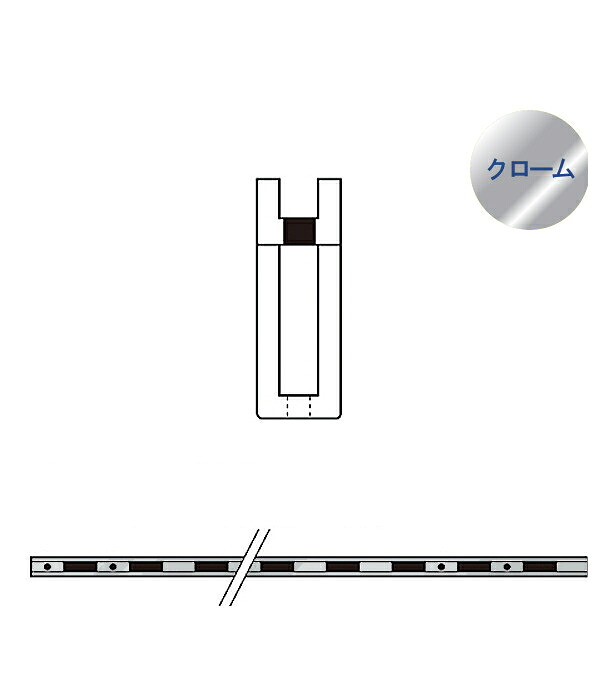 チャンネルペッカーサポート 棚柱 ［ロイヤル ］PSF-22 (7.8×22mm) シングルタイプ サイズ 1200～2400mm