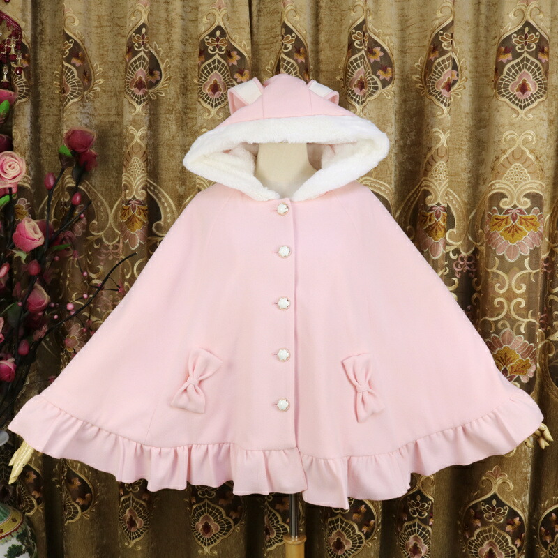 楽天市場】ロリータ 姫系 ポンチョ コート アウター リボン フリル