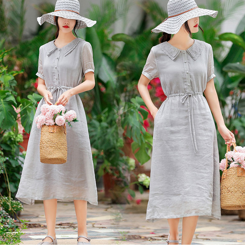 膝丈シンプル 薄手ワンピース レディース 体型カバー着痩せ プレゼント 新作 お洒落 キレイめ 夏用 涼しい代30代40代 Highsoftsistemas Com Br