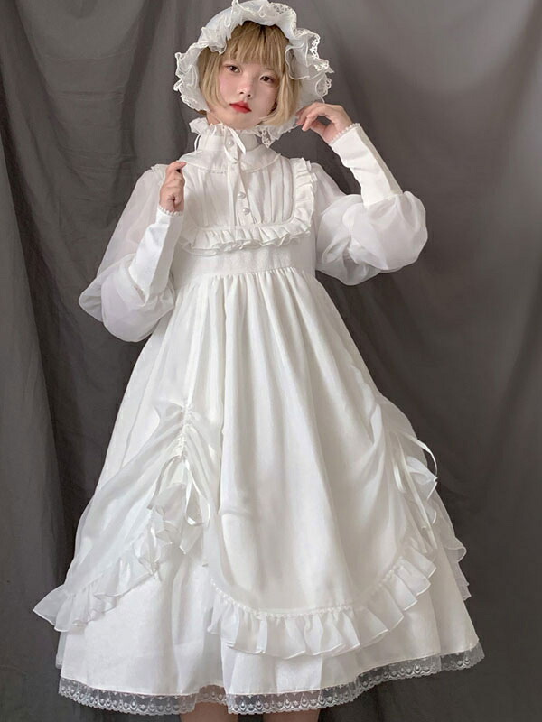 古典的なロリータOPドレスレーストリムボウフリルロリータワンピースドレス 楽天市場】古典的なロリータOPドレスレーストリムボウフリルロリータ