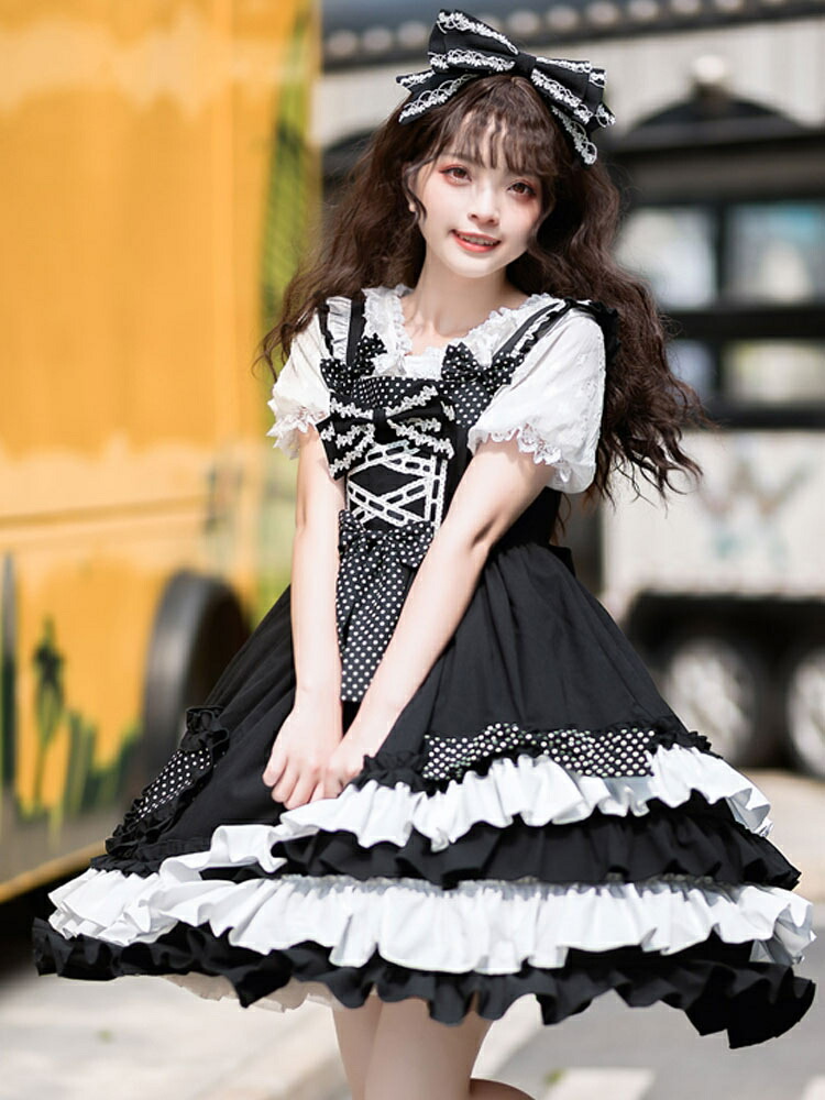 楽天市場】甘ロリ ホワイト ロリィタジャンパースカート 楽天市場】甘ロリ ホワイト ロリィタジャンパースカート