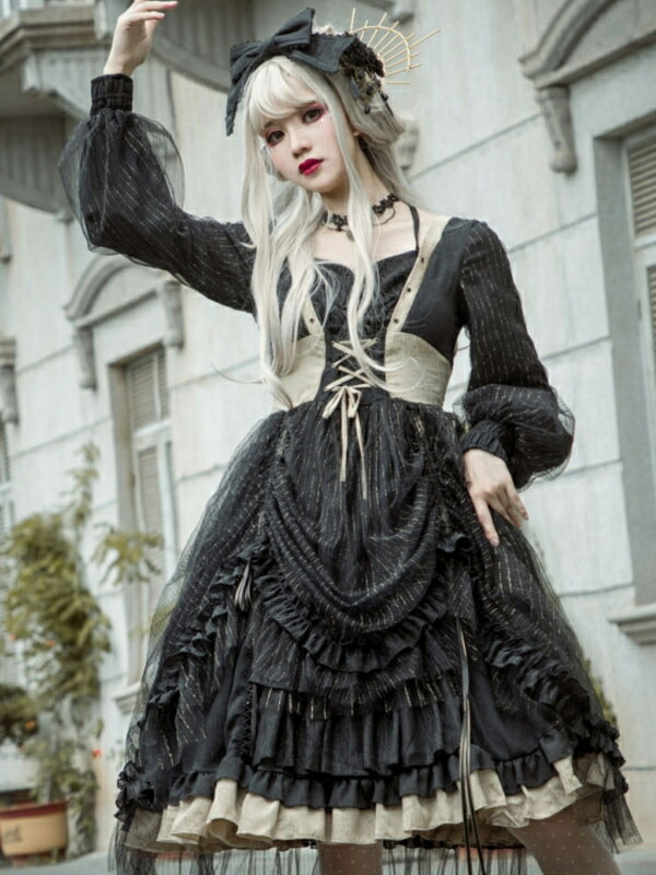 誕生日プレゼント 黒ワンピース Cross Holy The ゴシックロリータ 最終値下げ ひざ丈ワンピース Albinofoundation Org