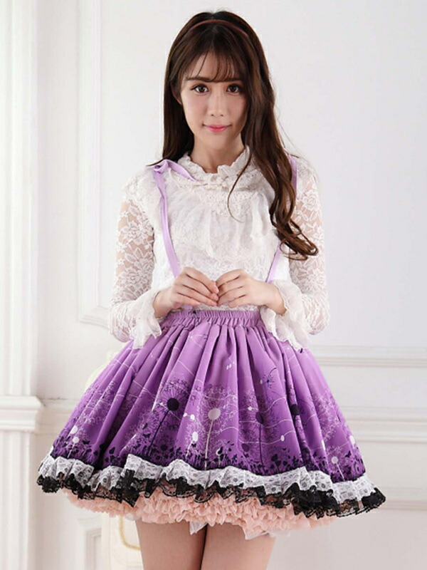 楽天市場】ゴスロリスカート ブラック ロリータ服 ハイウエスト ...