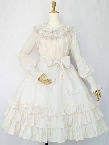 楽天市場】ロリィタファッション 袖ありのワンピース ホワイト