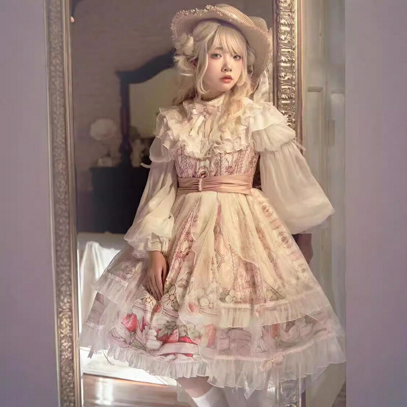 【春新作】莓果庄・屈OP ロリータワンピース 長袖 ドレス ゴシック 可愛い フリル レース ドレス アンティーク 少女 フェミニン フォーマル パーティー デート 卒業式 入学式 お姫様 ワンピース 通学 カジュアル 秋冬 春 大人可愛い