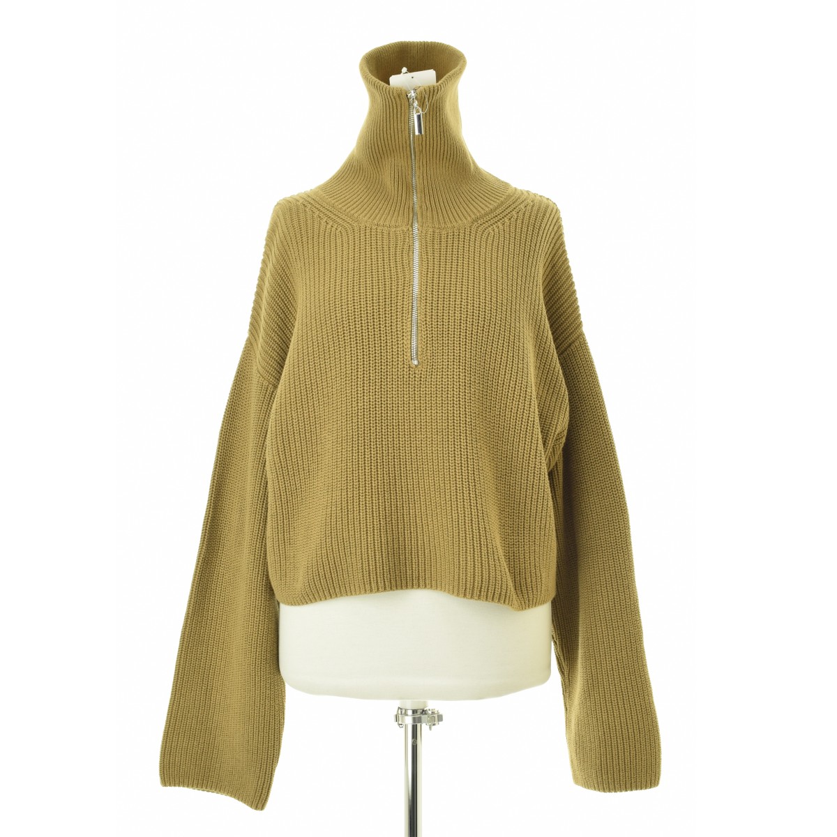 【中古】OVAL SQUARE / オヴァル スクエアoval square Want half zip knit ハーフジップクロップドニット長袖ニットセーター【cacfadbb-l】｜ブランド古着の買取販売カンフル