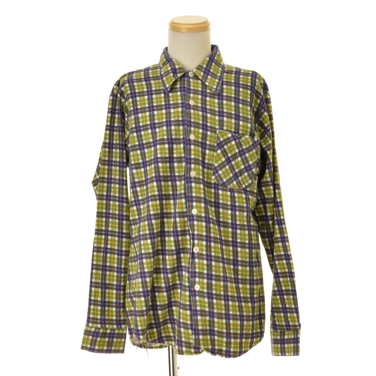 【中古】KINGS ROAD / キングスロード 70s～80s チェック柄プリントネルシャツ長袖シャツ【cacfbcbd-m】
