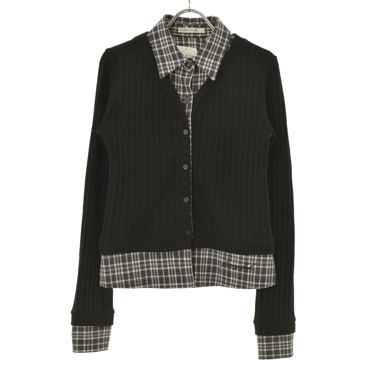 【中古】FANCY CLUB CHECK SHIRT LAYERED CARDIGAN長袖カーディガン【cacgaebi-l】