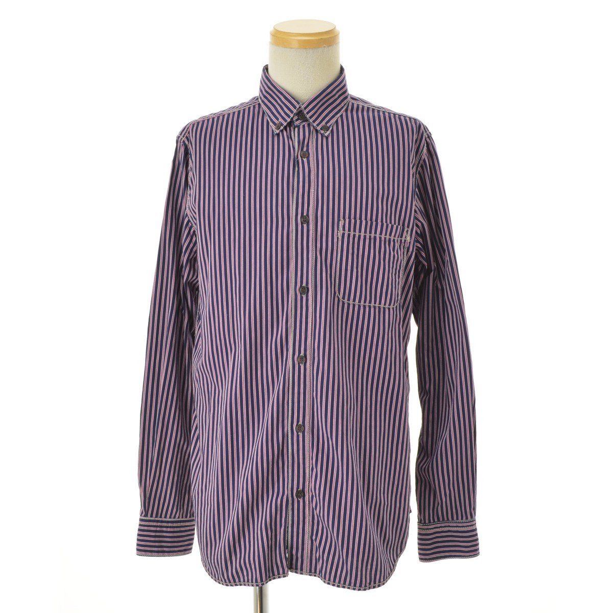 メゾンミハラヤスヒロ Double Layerd Stripe Shirt Maison MIHARA YASUHIRO Double Layerd Stripe Shirt(A08SH078)