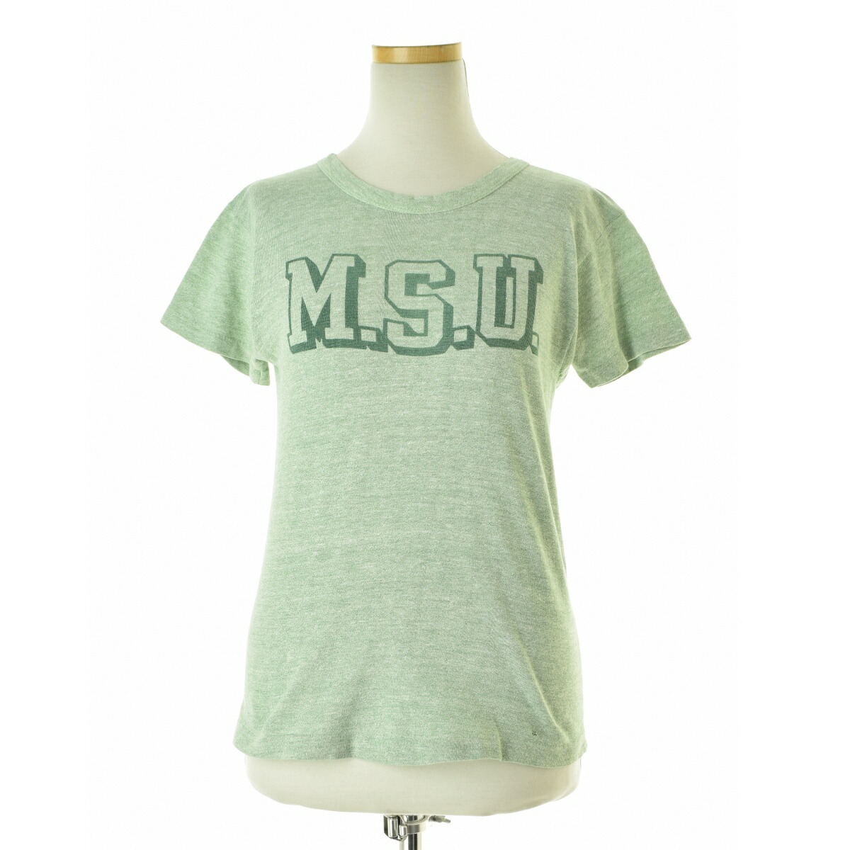 【中古】CHAMPION / チャンピオン 70s バータグ 染み込みプリント MSU半袖Tシャツ【cacfbabh-l】