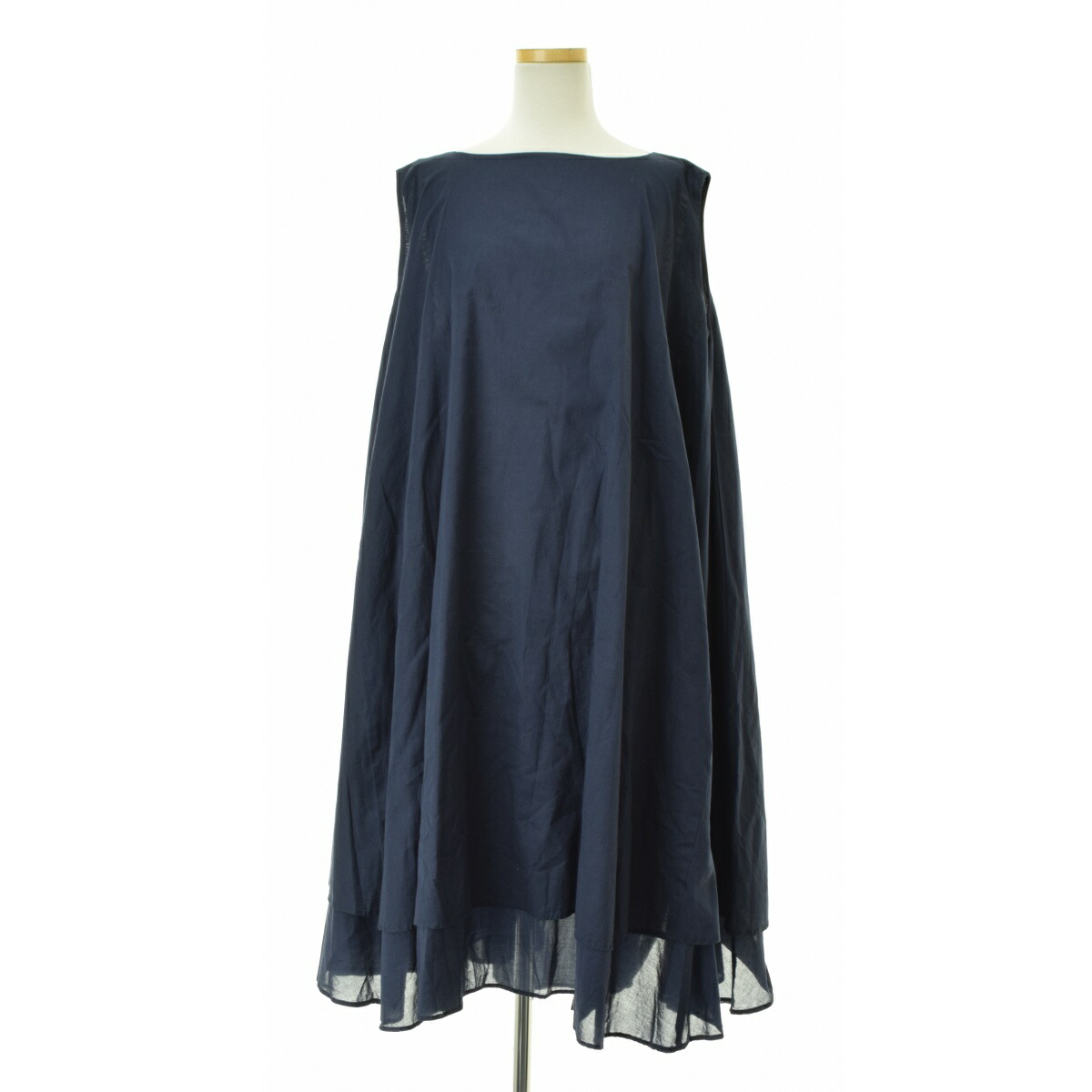 【中古】mizuiro-ind / ミズイロインド ダブルクロス サイドタックノースリーブワンピース【cacfaiae-l】