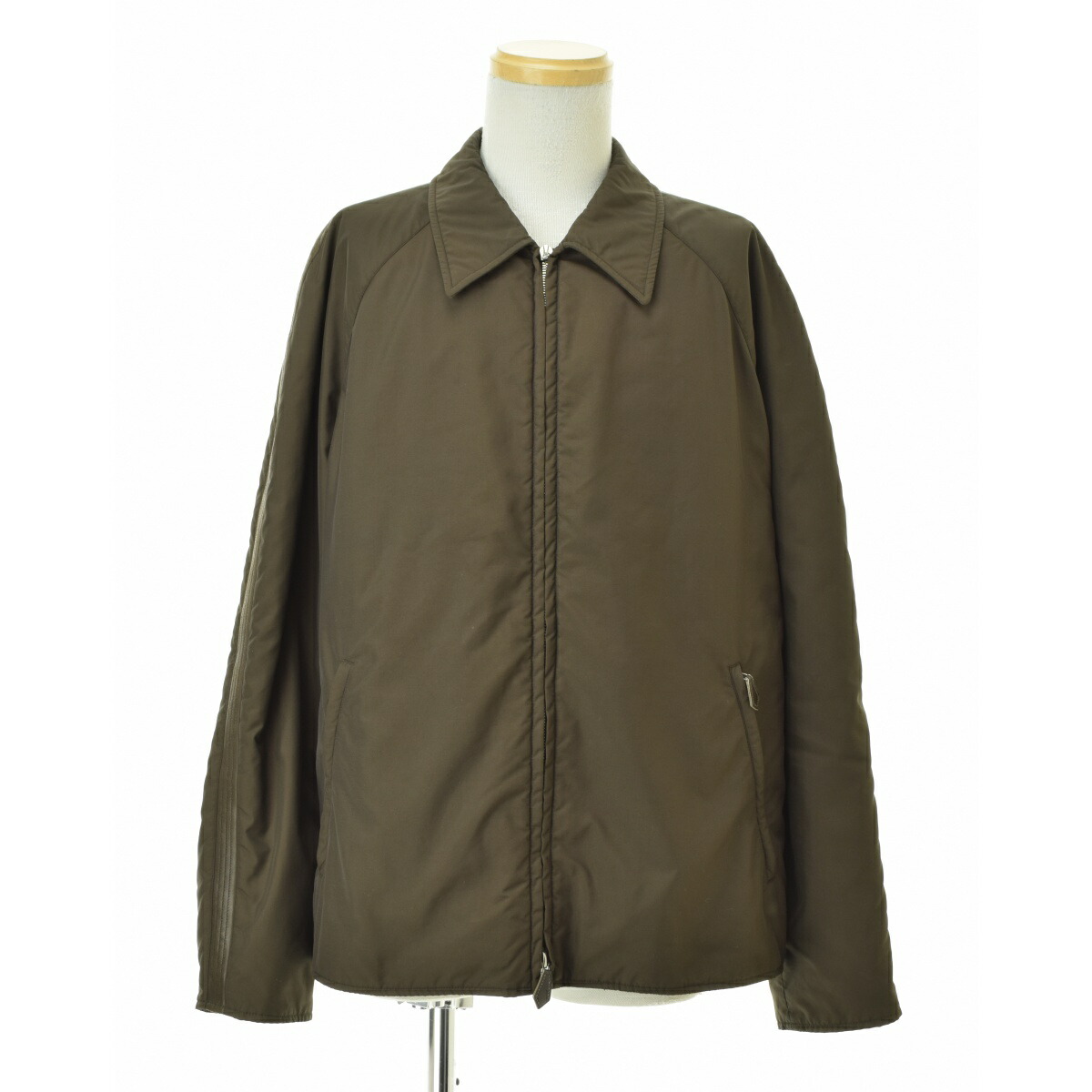 【中古】HERMES / エルメス レザーパイピング 中綿入り スウィングトップジャケット【cacgadda-m】