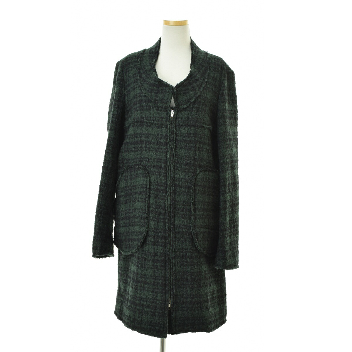 【中古】MARNI / マルニ 10AW WINTER EDITION 2010 CPMAI08Y00TW352 チェック柄ツイード ジップウールコート【送料無料】【cacgabbd-l】