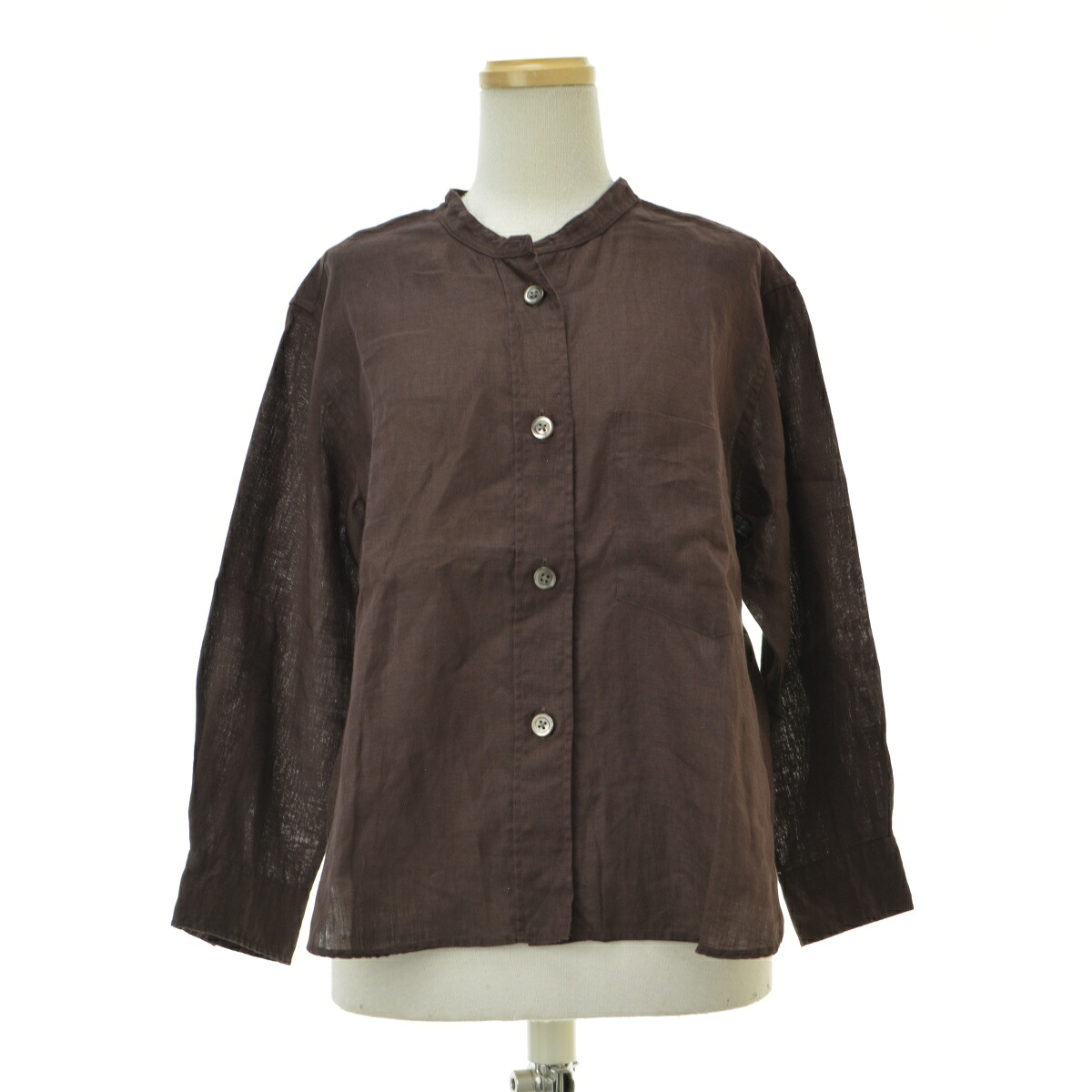 【中古】【期間限定値下げ】MARGARET HOWELL / マーガレットハウエル 24SS 578-4153016 LINEN VOILE七分袖シャツ【cacgadba-l】