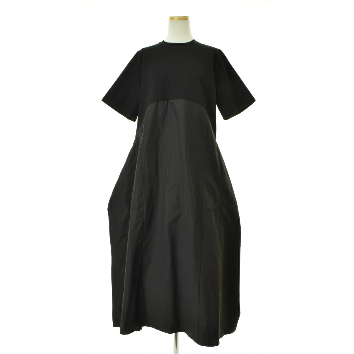 【中古】HeRIN.CYE / ヘリンドットサイ 530ISM83-2161 Dimension dress ディメンションドレスマキシ五分袖ワンピース【cacfbaag-l】