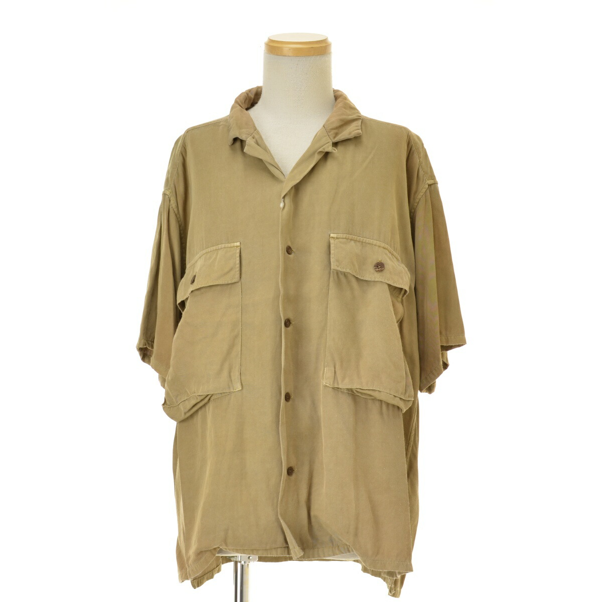 【中古】【期間限定値下げ】NIGEL CABOURN / ナイジェルケーボン 25SS 80510011202 ARMY SHIRT S/S - RAYON PIGMENT半袖シャツ【cacfbaaj-m】