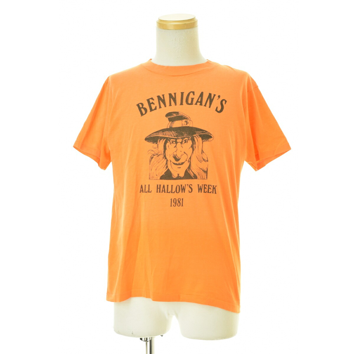 【中古】HANE'S / ヘインズ 80s USA製 BENNIGAN'S ALL HALLOW'S WEEK プリント半袖Tシャツ【cacfbacg-m】