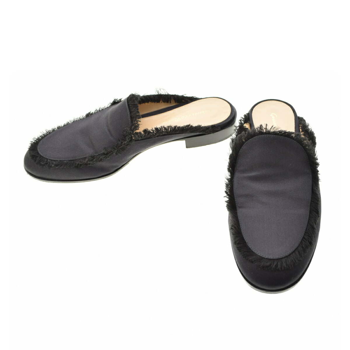【中古】Gianvito Rossi / ジャンヴィトロッシ CAICOS サテン フリンジミュール【送料無料】【cacgacce-z】
