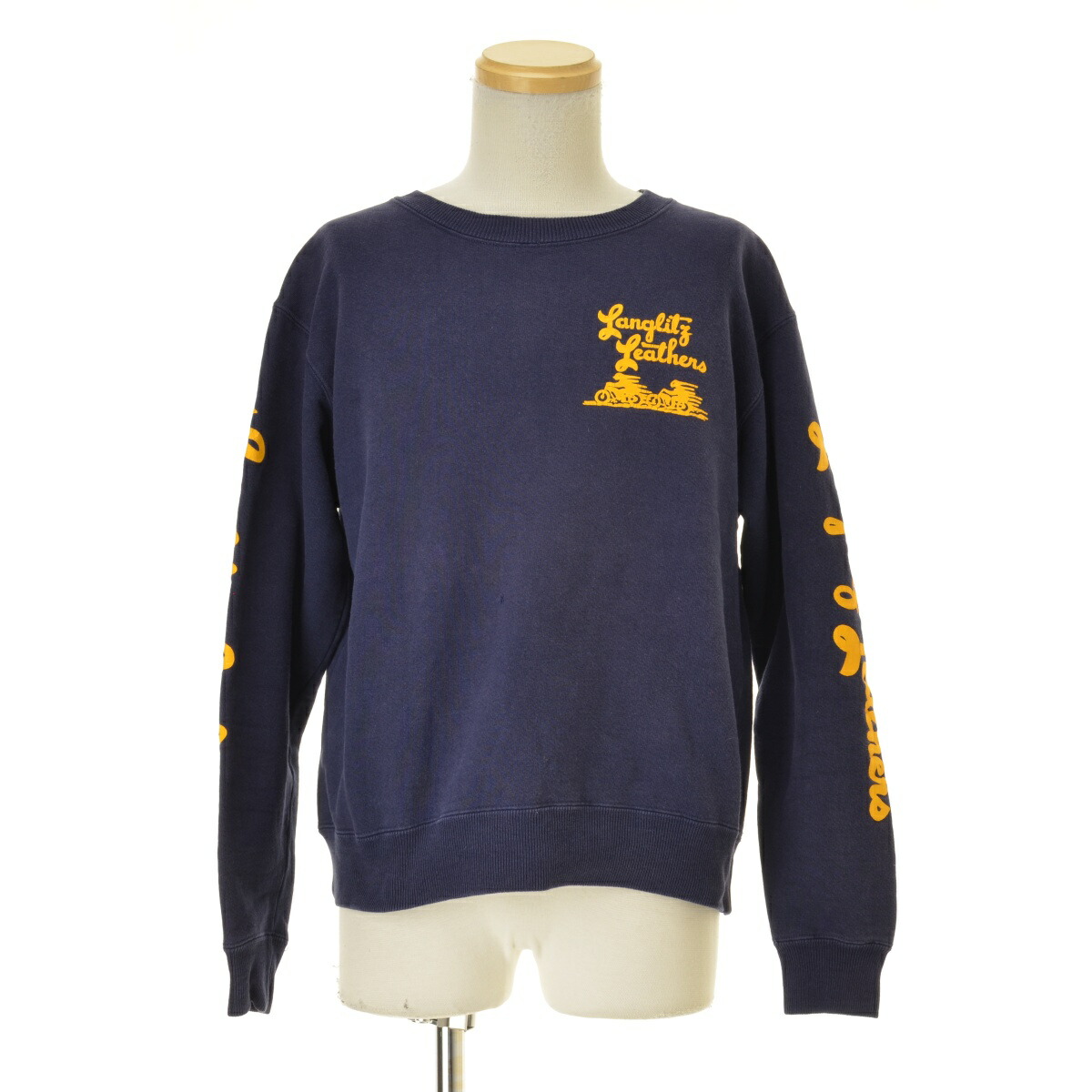 【中古】Langlitz Leathers / ラングリッツレザーズ カナダ製 ロゴスリーブプリント長袖スウェット【cacgadba-m】