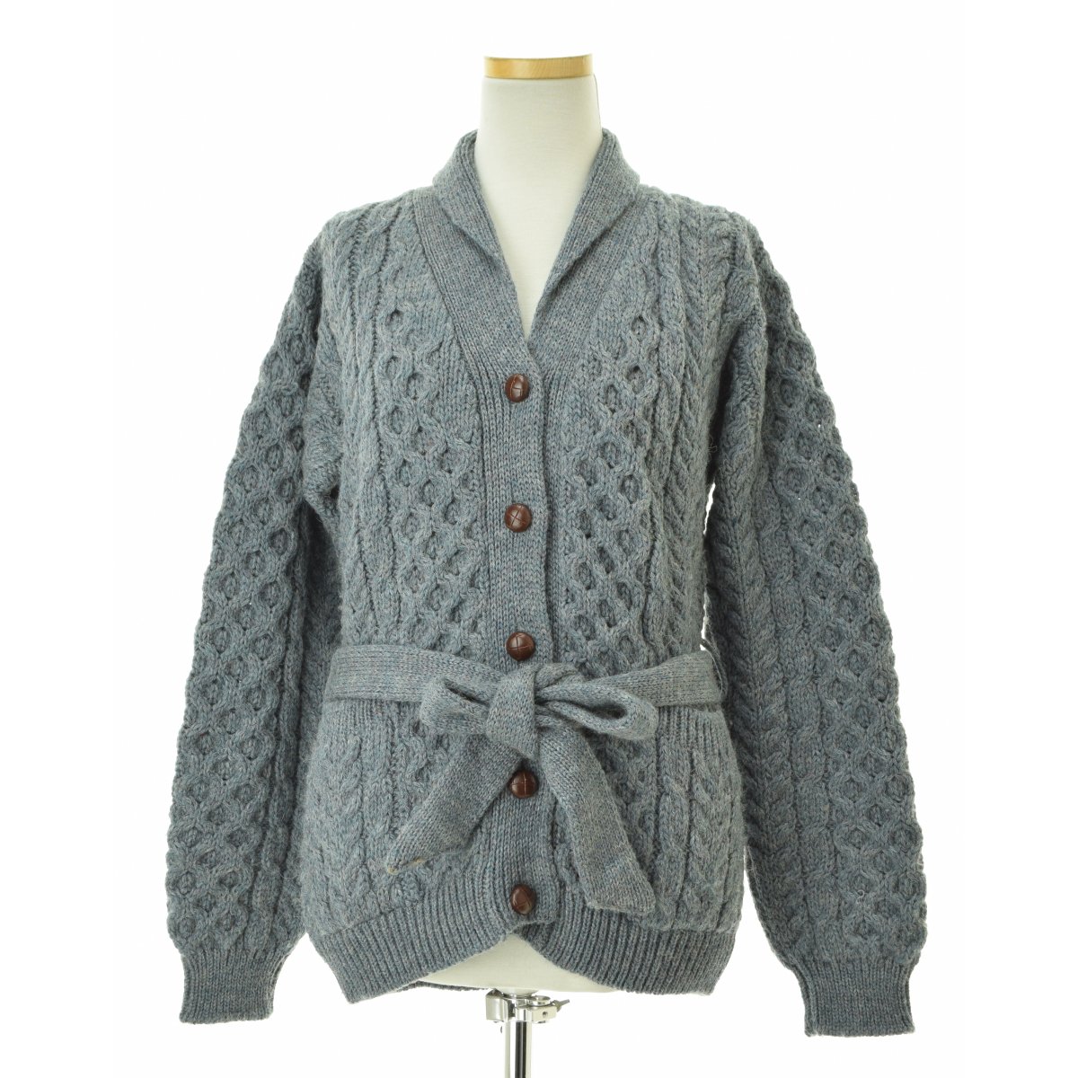 【中古】John molloy / ジョンモロイ ショールカラー ウールアラン長袖カーディガン【cacfbccc-l】