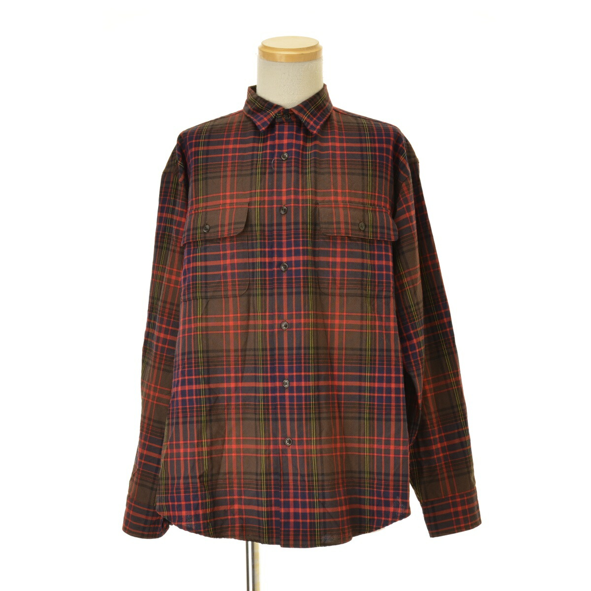 【中古】BROWN by 2-tacs / ブラウンバイツータックス B30-S001 Wool nylon heavy oxford チェック長袖シャツ【cacgadcb-m】