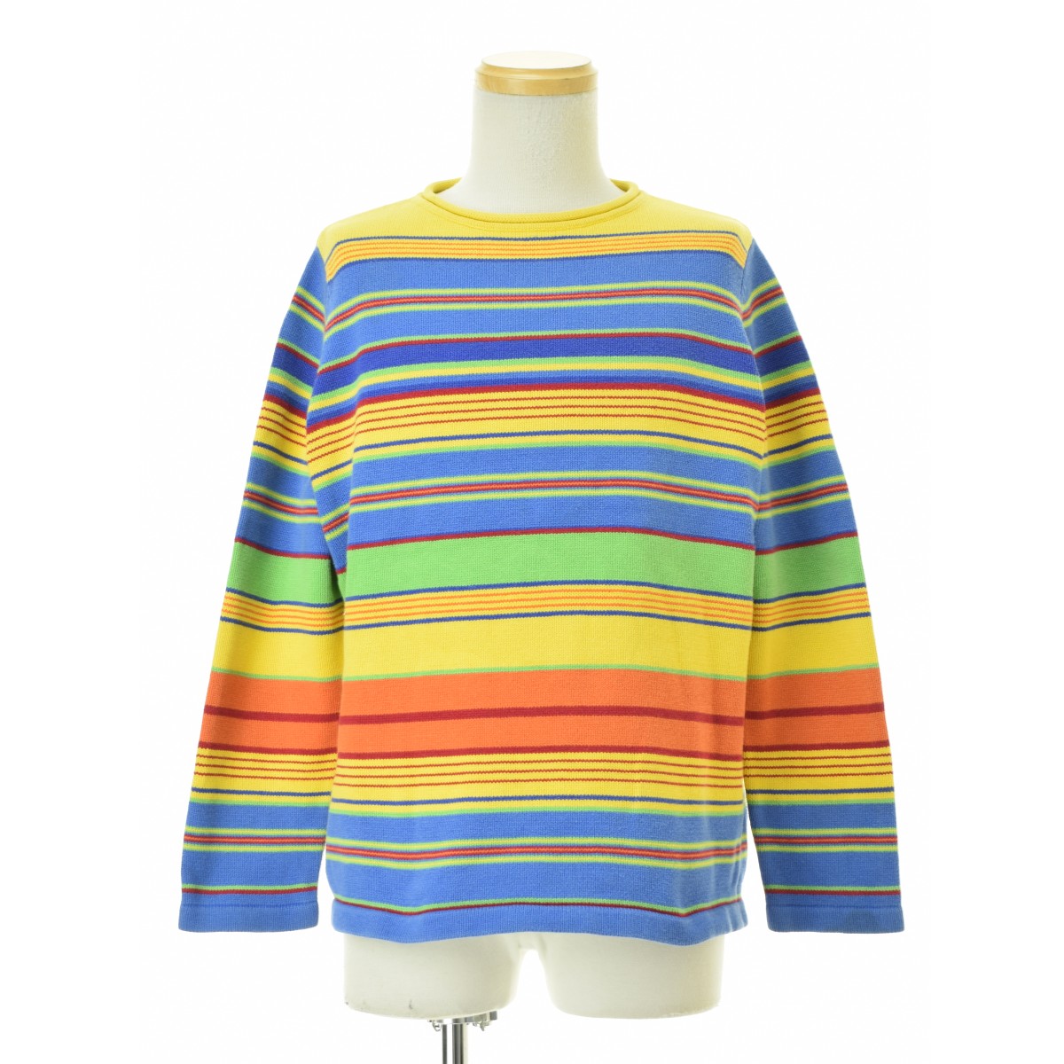 【中古】LAUREN RALPH LAUREN コットン ボーダー長袖ニットセーター【cacfbbba-m】