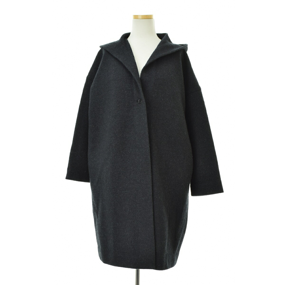 【中古】evam eva / エヴァムエヴァ E193K045 press wool hooded coatウールコート【cacgabbg-l】