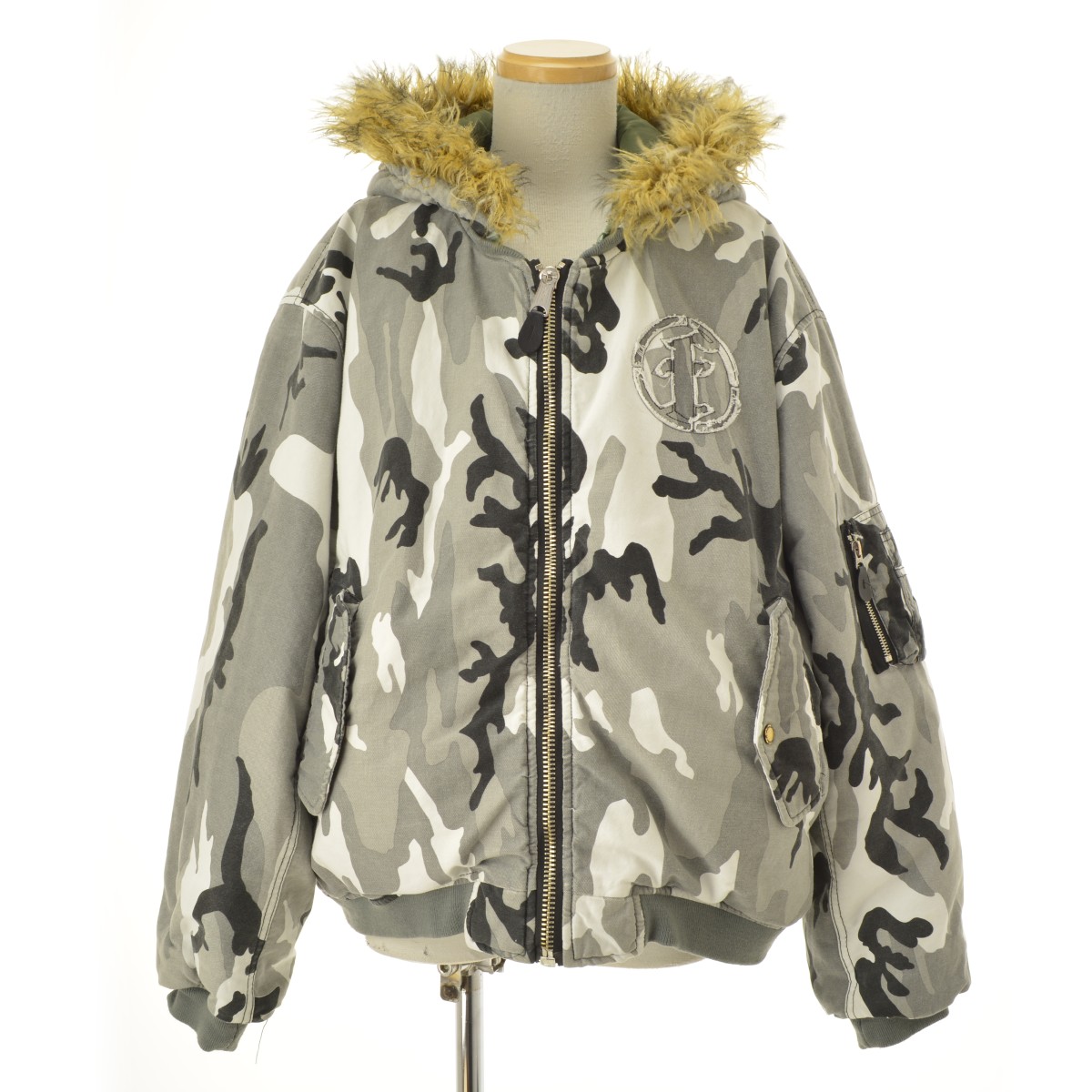 【中古】【期間限定値下げ】FAF / FAKE AS FLOWERS × FOSTEX MCD / FAF / FAKE AS FLOWERS × FOSTEX MCD EXCLUSIVE HOODED BOMBERコットンジャケット【cacgadbj-m】