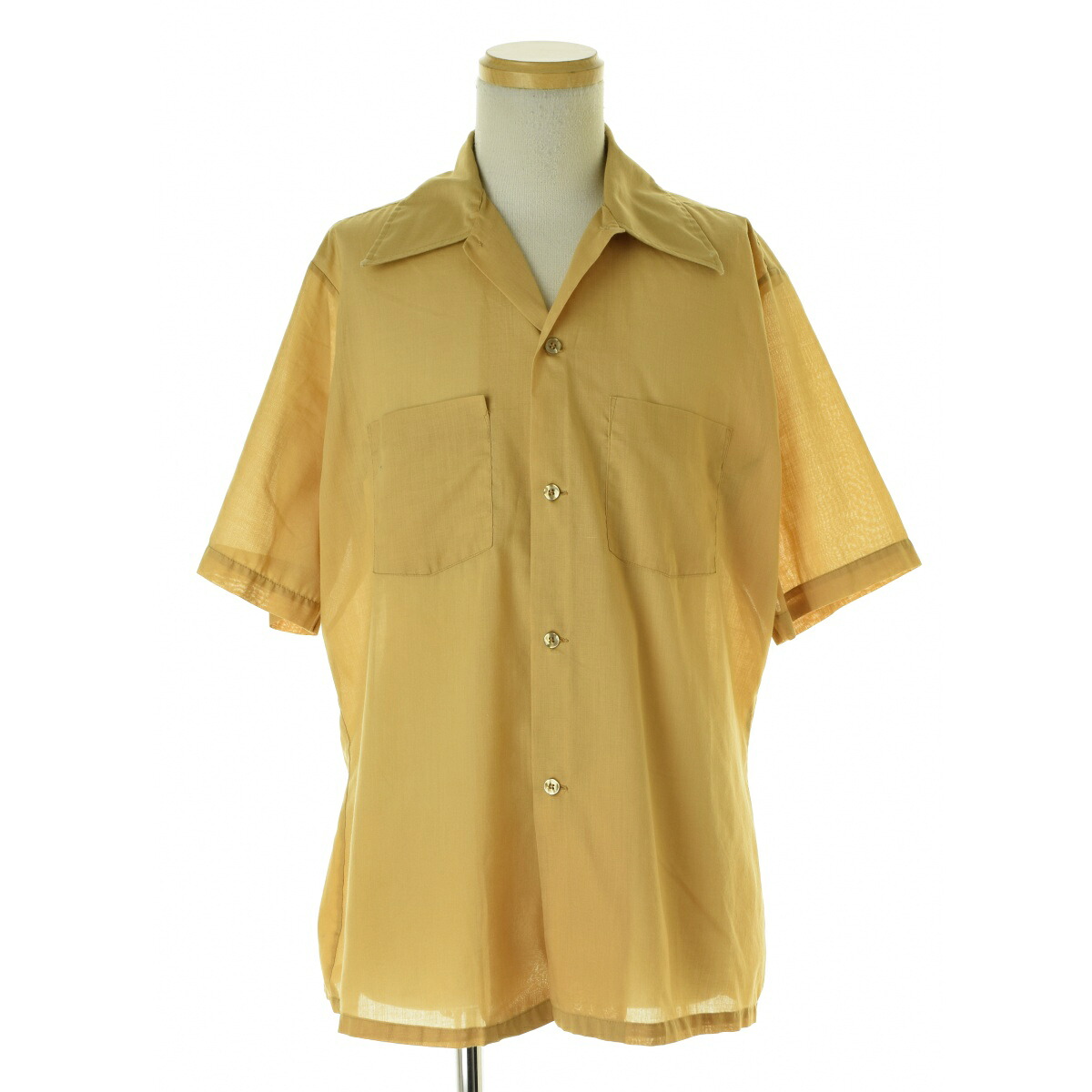 【中古】ARROW / アロー 70s 開襟 オープンカラー半袖シャツ【cacfajce-m】