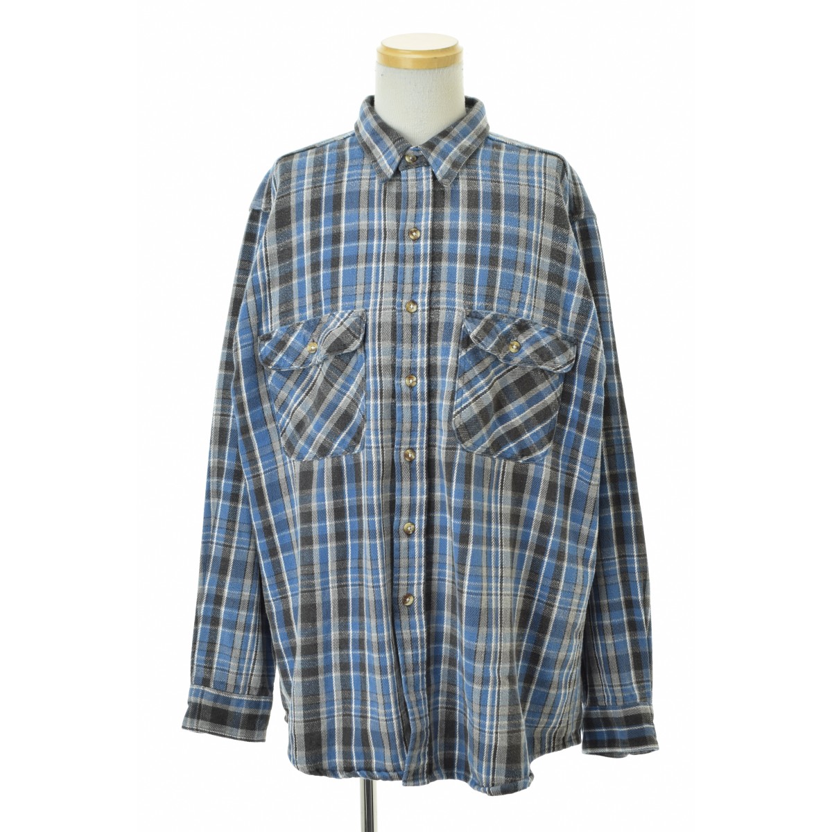 【中古】FIVE BROTHER / ファイブブラザー90s ヘビーフランネル チェック長袖シャツ【cacgagbb-m】|ブランド古着の買取販売カンフル